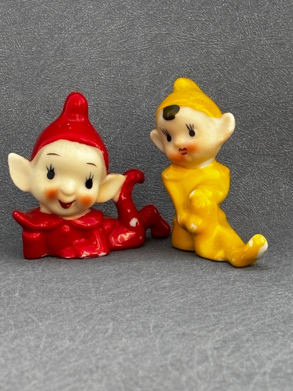 Vintage Set Of 2 Made In Japan Ceramic Pixies/Elves